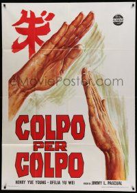 8j652 FISTS OF THE DOUBLE K Italian 1p '73 Jimmy L. Pascual's Chu Ba, cool c/u kung fu artwork!