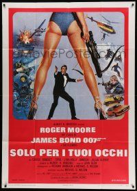 8j657 FOR YOUR EYES ONLY Italian 1p '81 Roger Moore as James Bond 007, art by Brian Bysouth!