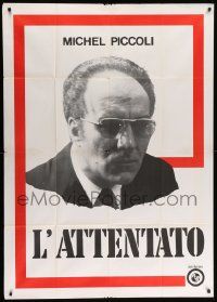 8j663 FRENCH CONSPIRACY Italian 1p '72 Jean-Louis Trintignant, close portrait of Michel Piccoli!