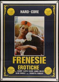 8j664 FRENESIE EROTICHE Italian 1p '83 Roberta Findlay, c/u of two sexy blondes, Frenzied Sex!