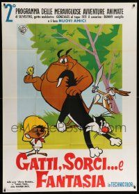 8j668 GATTI, SORCI E FANTASIA Italian 1p '60s art of Bugs, Sylvester, Tweety & Speedy Gonzales!