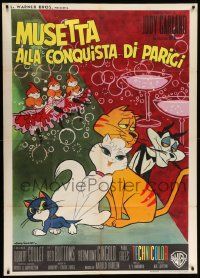 8j669 GAY PURR-EE Italian 1p '63 great Rodolfo Gasparri artwork of cartoon cats!