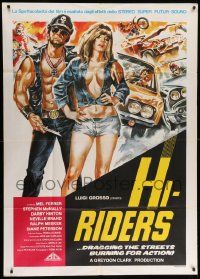8j702 HI-RIDERS Italian 1p '77 dragging the streets burning for action, cool art!