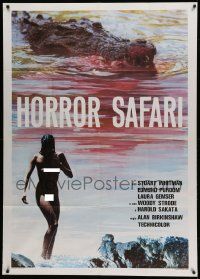 8j705 HORROR SAFARI Italian 1p '82 full-length sexy naked Laura Gemser + gator in bloody water!