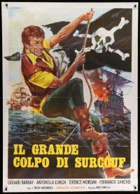 8j721 IL GRANDE COLPO DI SURCOUF Italian 1p R70s Stefano art of Gerard Barray by pirate flag!