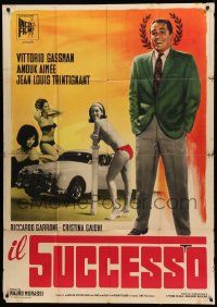 8j723 IL SUCCESSO Italian 1p '63 Vittorio Gassman & sexy girls around cool Jaguar sports car!