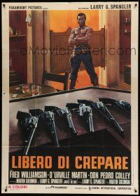 8j762 LEGEND OF NIGGER CHARLEY Italian 1p '73 different Nistri art of Williamson & guns on bar!