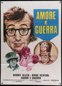 8j770 LOVE & DEATH Italian 1p '75 different artwork of Woody Allen & Diane Keaton!