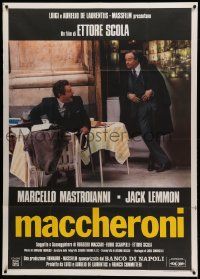 8j778 MACARONI Italian 1p '85 great image of Jack Lemmon & Marcello Mastroianni, Maccheroni