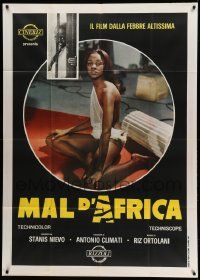 8j784 MAL D'AFRICA Italian 1p '68 Mal d'Africa, c/u of sexy barely-dressed African girl on floor!