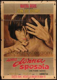 8j792 MARRIED WOMAN Italian 1p '67 Jean-Luc Godard, controversial sex triangle, Tarantelli art!