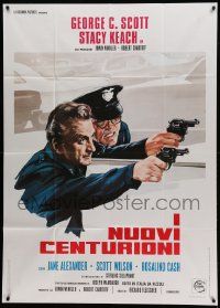 8j814 NEW CENTURIONS Italian 1p '72 cool different image of cops George Scott & Stacy Keach!