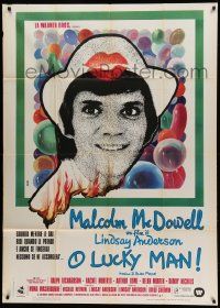 8j822 O LUCKY MAN Italian 1p '73 great image of Malcolm McDowell, directed by Lindsay Anderson!