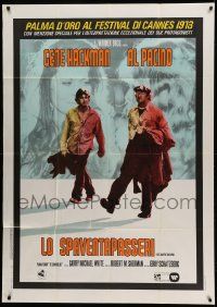 8j873 SCARECROW Italian 1p '73 full-length Gene Hackman with cigar & young Al Pacino!