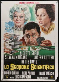 8j874 SCIENTIFIC CARDPLAYER Italian 1p '72 Casaro art of Bette Davis, Sordi, Mangano & tarot cards!