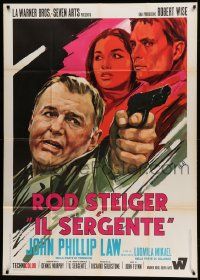 8j883 SERGEANT Italian 1p '68 Ercole Brini art of Rod Steiger, John Phillip Law & Ludmila Mikael!
