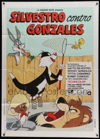 8j890 SILVESTRO CONTRO GONZALES Italian 1p '74 Bugs Bunny, Sylvester, Tweety, Speedy Gonzales!
