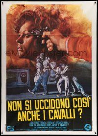 8j929 THEY SHOOT HORSES, DON'T THEY Italian 1p '70 different Ciriello art of Jane Fonda w/pistol!
