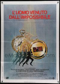 8j939 TIME AFTER TIME Italian 1p '80 Malcolm McDowell as H.G. Wells, cool C.W. Taylor artwork!