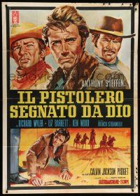 8j952 TWO PISTOLS & A COWARD Italian 1p '68 Il Pistolero segnato da Dio, spaghetti western art!