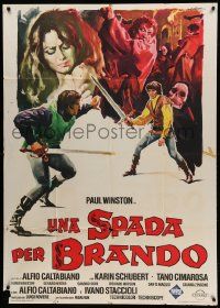 8j955 UNA SPADA PER BRANDO Italian 1p '70 Giorgio Olivetti art of Robin Hood, A Sword For Brando!