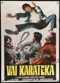 8j958 VAI KARATEKA Italian 1p '76 great kung fu art of the hero vs three bad guys!