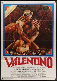 8j959 VALENTINO Italian 1p '77 great image of Rudolph Nureyev & naked Michelle Phillipes!