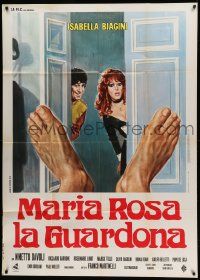 8j975 WHAT THE CHAMBERMAID SAW Italian 1p '74 Maria Rosa la guardona, art of sexy Isabella Biagini!