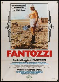 8j980 WHITE COLLAR BLUES Italian 1p '75 wacky Paolo Villaggio as half-naked Fantozzi on the beach!