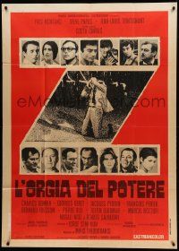 8j996 Z Italian 1p '69 Yves Montand, Costa-Gavras classic, different image of top cast in title!