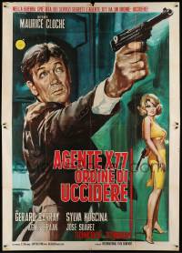 8j008 AGENT X-77 ORDERS TO KILL Italian 2p '66 Gasparri art of spy Barray & sexy Sylva Koscina!