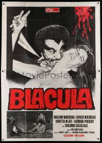 8j024 BLACULA Italian 2p '73 black vampire William Marshall is deadlier than Dracula!