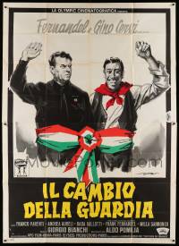 8j033 CHANGING OF THE GUARD Italian 2p '62 great art of Fernandel & Gino Servi by Enrico De Seta!
