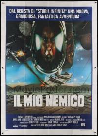 8j061 ENEMY MINE Italian 2p '85 Dennis Quaid, alien Louis Gossett Jr., Wolfgang Petersen sci-fi!