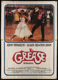 8j075 GREASE Italian 2p '78 John Travolta & Olivia Newton-John in a most classic musical!