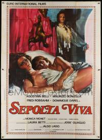 8j151 SEPOLTA VIVA Italian 2p '73 Buried Alive, art of sexy naked Agostina Belli in bed!