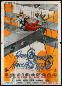 8j168 THOSE MAGNIFICENT MEN IN THEIR FLYING MACHINES Italian 2p '65 different Nistri airplane art!