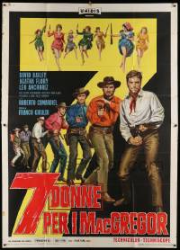 8j184 UP THE MACGREGORS Italian 2p '67 Sette donne per I MacGregor, cool spaghetti western art!