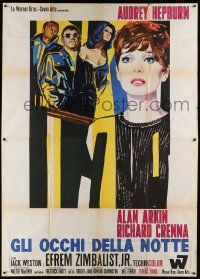 8j187 WAIT UNTIL DARK Italian 2p '68 blind Audrey Hepburn is terrorized by Alan Arkin, different!