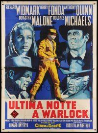 8j190 WARLOCK Italian 2p '59 different Mannoa rt of Henry Fonda, Richard Widmark, Quinn & Malone!