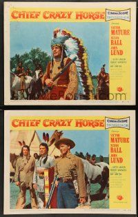 8k860 CHIEF CRAZY HORSE 2 LCs '55 Native American Indian Victor Mature smashed Custer!