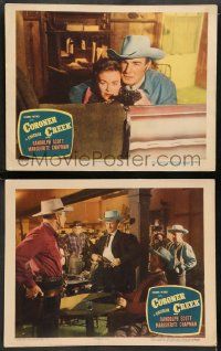8k862 CORONER CREEK 2 LCs '48 western cowboy Randolph Scott, sexiest Marguerite Chapman!