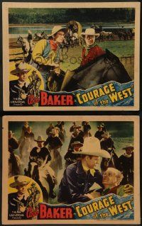 8k864 COURAGE OF THE WEST 2 LCs '37 Bob Baker, J. Farrell MacDonald, western!