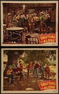 8k877 DRIFTING ALONG 2 LCs '45 Johnny Mack Brown, Lynne Carver, Raymond Hatton, cowboy western!