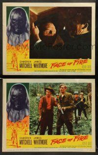 8k880 FACE OF FIRE 2 LCs '59 Albert Band directed horror, burned James Whitmore, Royal Dano w/ gun!