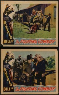 8k883 FIGHTING COWBOY 2 LCs '33 cowboy western, Buffalo Bill Jr. Jay Wilsey, Genee Boutell!