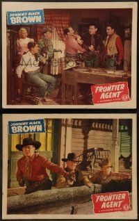 8k888 FRONTIER AGENT 2 LCs '48 cowboy Johnny Mack Brown, Raymond Hatton, Reno Brown
