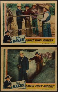 8k894 GHOST TOWN RIDERS 2 LCs '38 cowboy Bob Baker in western action!