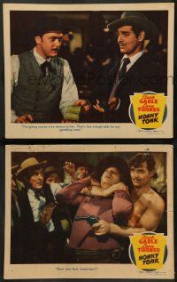 8k908 HONKY TONK 2 LCs '41 Clark Gable, action scene barechested with gun & gambling, Albert Dekker
