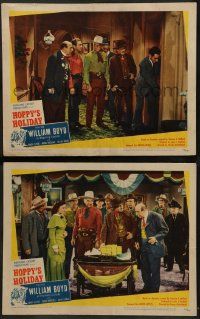 8k910 HOPPY'S HOLIDAY 2 LCs '47 William Boyd as Hopalong Cassidy, Fighting Cowboy!